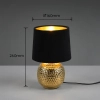 Czarna ceramiczna lampa stolikowa SOPHIA R50821002 złota 1xE14