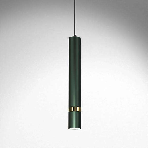 Minimalistyczna lampa wisząca Joker tuba zielona złota