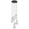 Wisząca lampa do przedpokoju Sophia Cognac 11593 szklana czarny biały