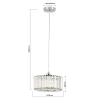 Glamour wisząca lampa Vetro LP-2910/1P CH round okrągła chrom