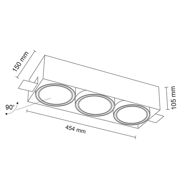 Oczko LAMPA podsufitowa KOMORO 3310 Shilo prostokątna OPRAWA podtynkowa do zabudowy WPUST czarny