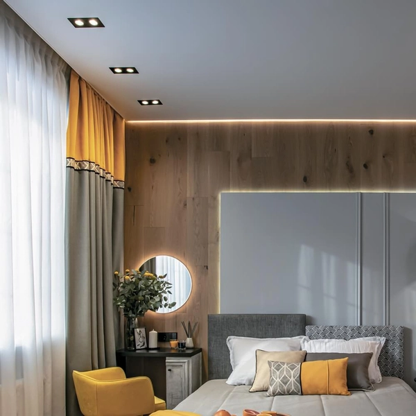 Wpuszczana lampa sufitowa Atom DL024-2-02B spot czarny