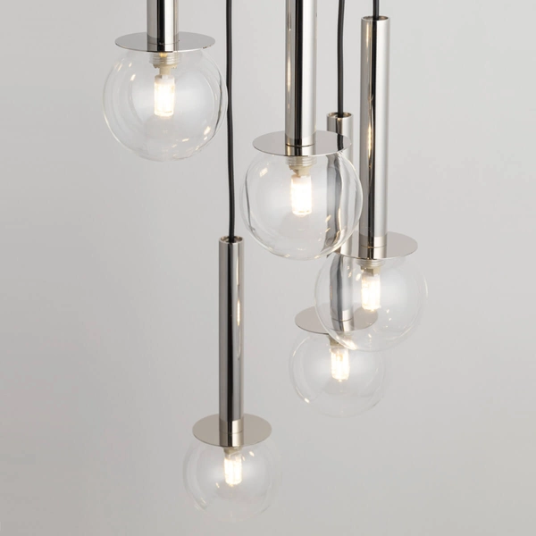 Salonowa lampa wisząca Daisy 40754 Sigma kaskada przezroczysta srebrna