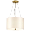 Wisząca lampa z abażurem Pearce DL-PEARCE14-3LT-IV-AB mosiądz biała