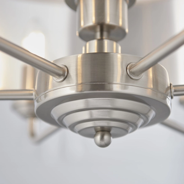 Wisząca lampa do salonu Highclere 94357 Endon na łańcuchu beż chrom