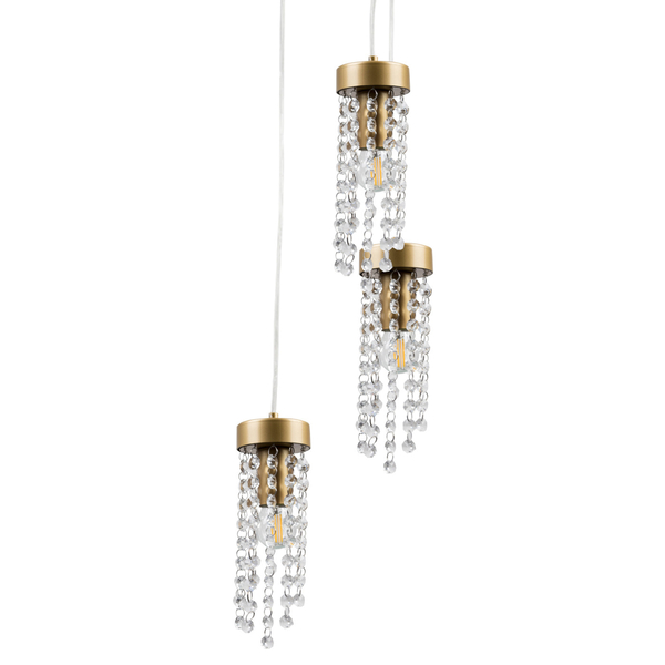 LAMPA wisząca GEA 316295 Polux glamour OPRAWA zwis z kryształkami kaskada złota