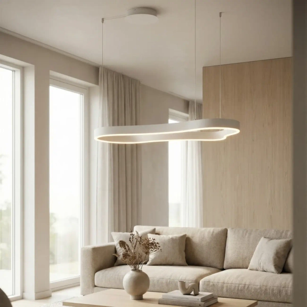 Dekoracyjna lampa wisząca ściemnialna MIRABELLA LED 48W 3000K AZ6752 biała aluminiowa