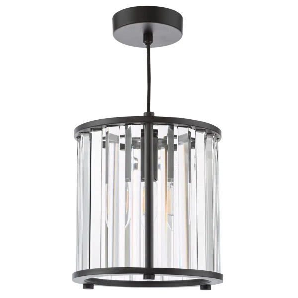 Wisząca lampa do przedpokoju Kiran KIR0122 kryształowa czarny