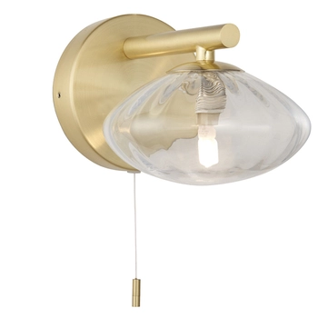 Lampa ścienna z włącznikiem L&-197182 Light& szklana IP44 mosiądz