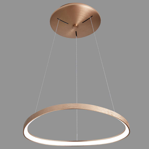 LAMPA wisząca MORFI 5355-848ROP-GB-3 Italux okrągła OPRAWA metalowy ZWIS ring LED 48W 3000K pierścień brązowe złoto biały