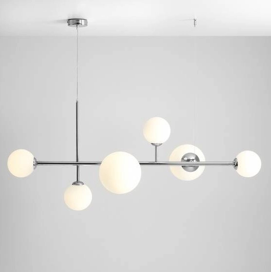 Nowoczesna lampa wisząca DIONE 1092K4 Aldex 6-punktowa chrom