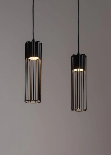 Wisząca lampa druciana Fobia czarne tuby nad wyspę kuchenną