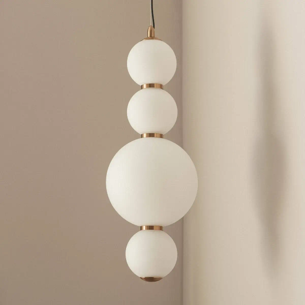 Szklana lampa zwisająca Cavolo ABR-LW-CAV molekuły złote białe