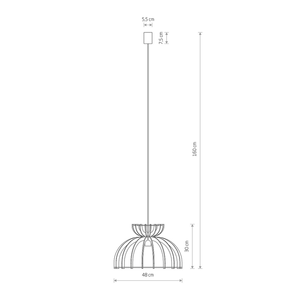 Lampa wisząca Kymi C 10572 Nowodvorski klatka nad stół drewniana
