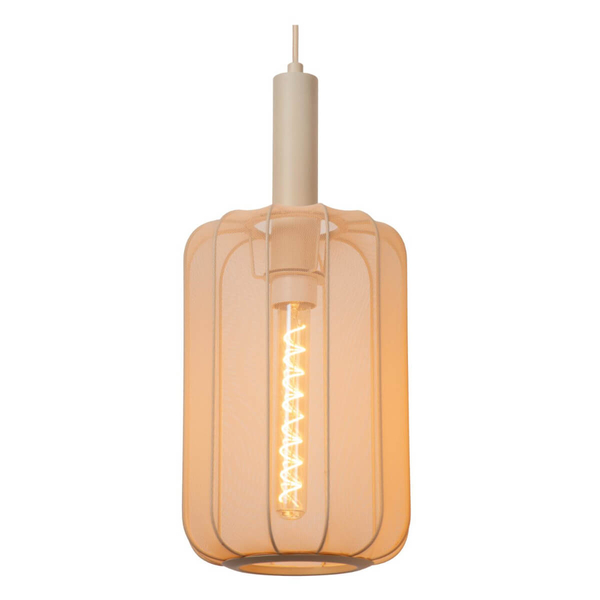 Tkaninowa lampa zwieszana Corina 03447/03/38 do salonu beżowa