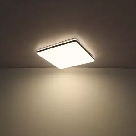 Kwadratowy plafon ULLY 48025OBSH Globo LED 24W 2700-6500K biały czarny