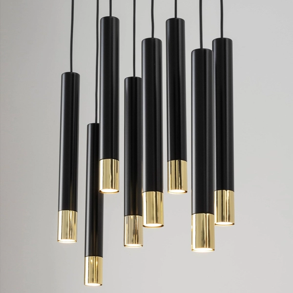 Metalowa lampa wisząca Sopel Grand 33398 czarna złota nad stolik