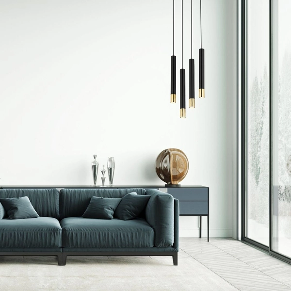 Jadalniana lampa wisząca Sopel Grand 33396 nad stół czarna złota