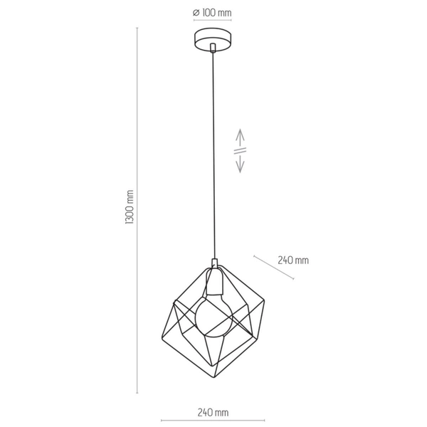 Lampa wisząca kwadratowa klatka Alambre 2777 TK Lighting loftowa czarna