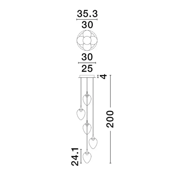 Nowoczesna lampa sufitowa VAZENDO LE45120 LED 30W 3000K złoty czarny
