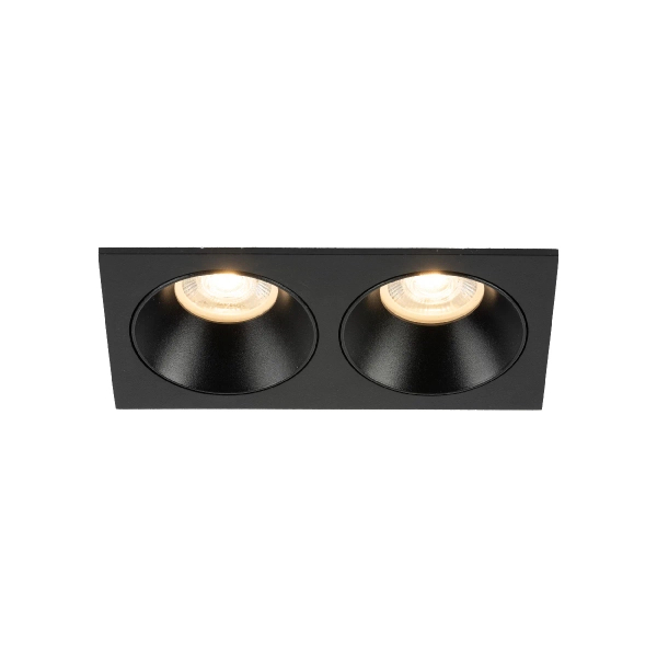 Podwójny downlight sufitowy Prisma 10579 prostokąt czarny