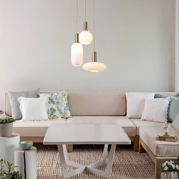 LAMPA wisząca SINOPIA 5225 Rabalux szklana OPRAWA zwis kaskada biały złoty