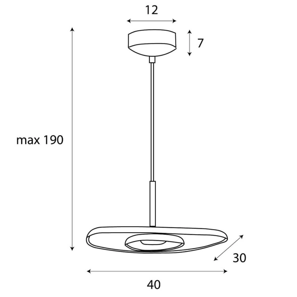 Lampa zwieszana Deux P0560 Maxlight LED 5W 3000K nieregularna czarna szara