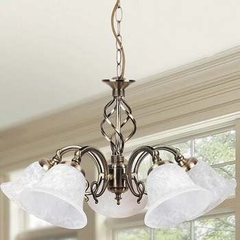 Wisząca LAMPA dekoracyjna BECKWORTH 7135 Rabalux angielska OPRAWA metalowy ZWIS na łańcuchu brąz biały