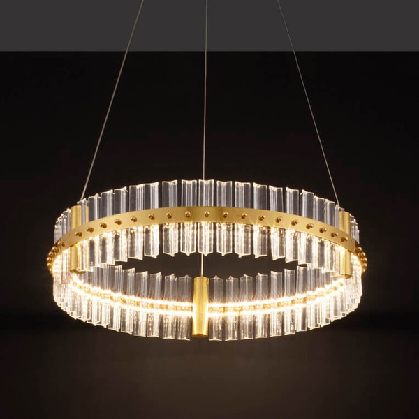 Dekoracyjna lampa wisząca MAYO LE44224 LED 45W 3500K ring szklana złota