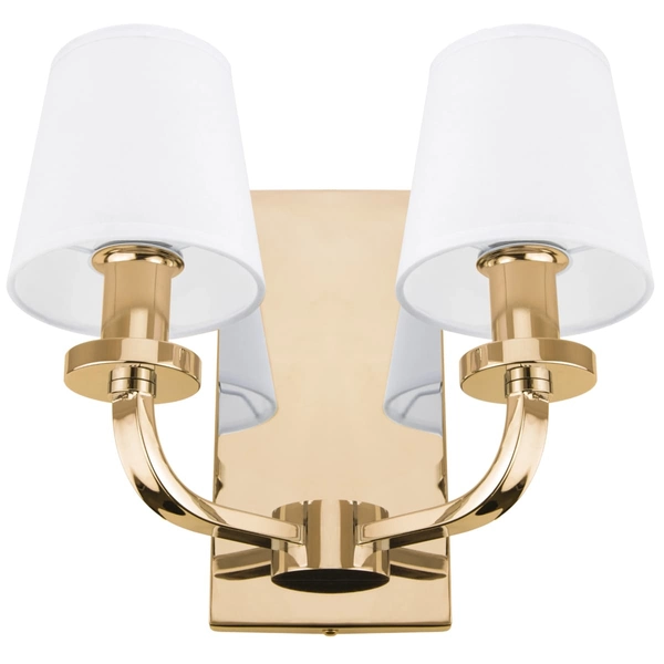 Klasyczny kinkiet New York w02510au-wh Cosmolight metal tkanina złoty biały