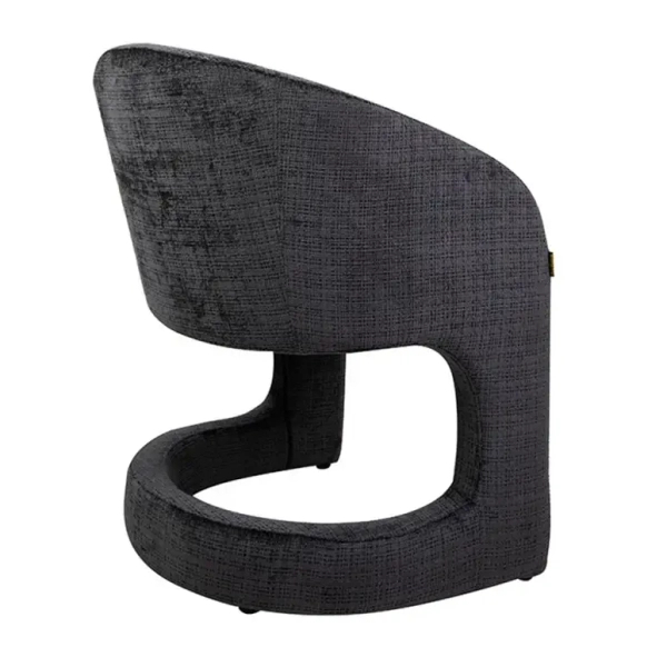Czarny fotel SHELLY MM001501100357 kubełkowy tkaninowy wypoczynkowy 78cm