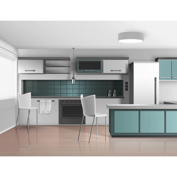 Okrągła lampa sufitowa 137623620934 szara z czujnikiem