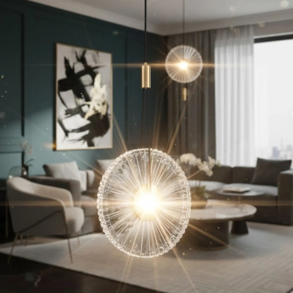 Wisząca lampa złota SUNBLAST LED 5W 3000K talerz nad stół ST-DL5623
