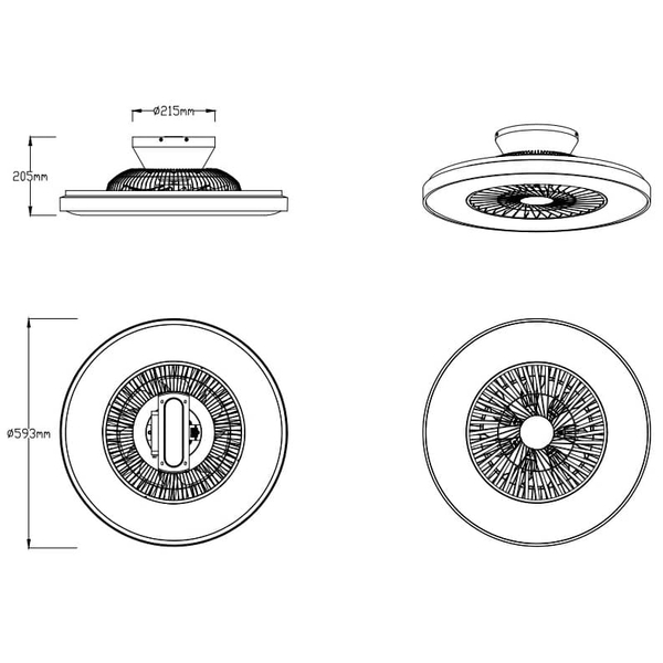 Okrągły lampowentylator sufitowy HALMSTAD R62672132 RL Light LED 40W 3000-6500K czarny