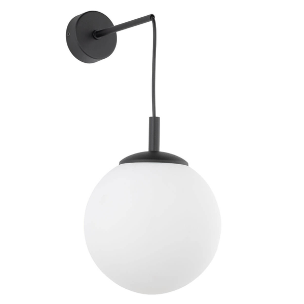 Gabinetowa lampa naścienna Esme 5388 loftowa kula czarna biała