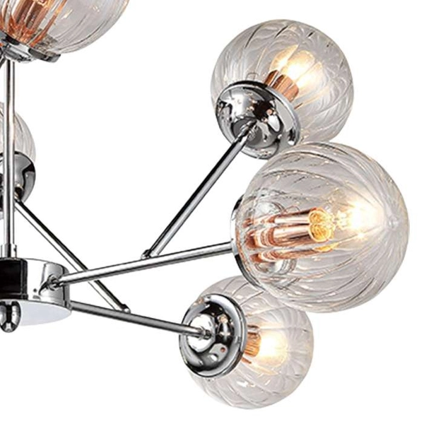 Lampa wisząca BEST 38-67289 szklana molekuły kule balls przezroczyste