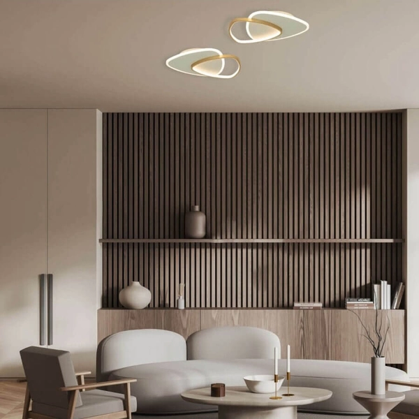 Ściemnialna lampa sufitowa 23093 LED 36W 3000K do jadalni biały złoty