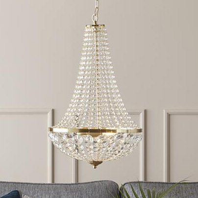Kryształowa lampa wisząca Granso 106119 do jadalni crystal złota