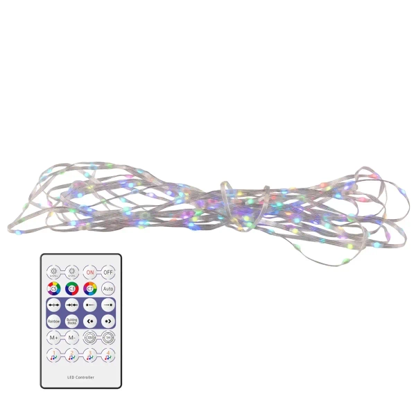 Łańcuch świąteczny girlanda 324405 LED 10W RGB USB z pilotem przezroczysty