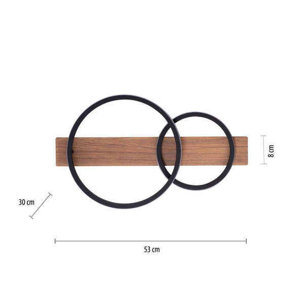 Sufitowa lampa nowoczesna Trooper LED 28W czarna brązowa