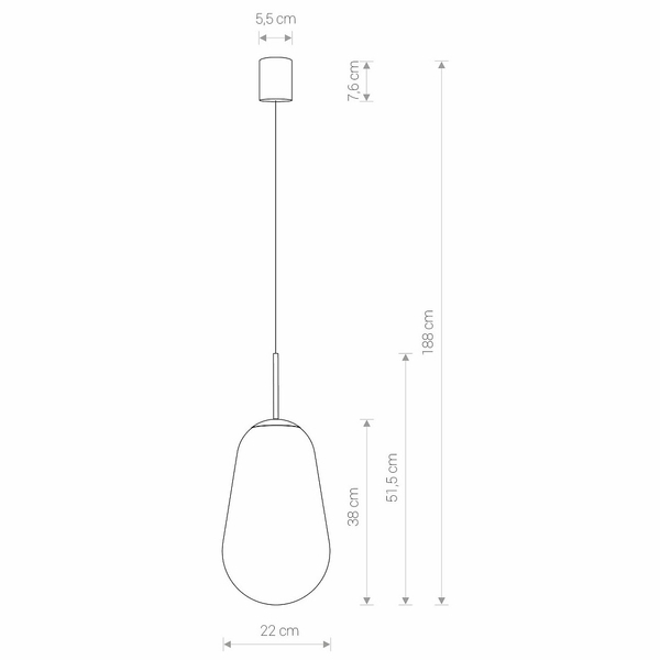 Loftowa lampa wisząca Pear 7797 przezroczysta kropla do salonu