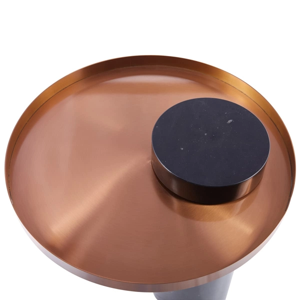 Marmurkowy stolik kawowy COLUMN DP-FA1 black copper Step marmur stal czarny miedziany