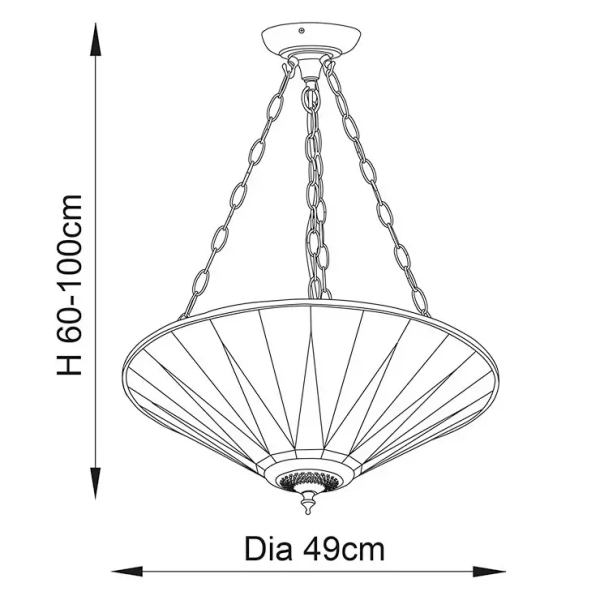 Lampa wisząca na łańcuchu Dark star 70754 szklana witrażowa kolorowa