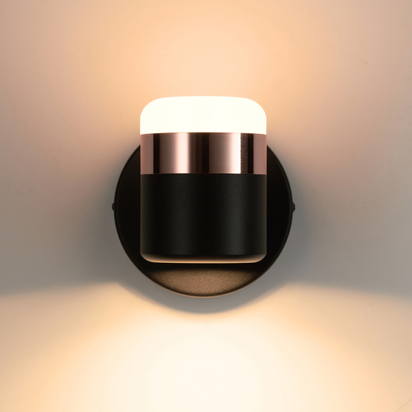Lampa naścienna Pocco D9926W black Step LED 5W czarna miedziana