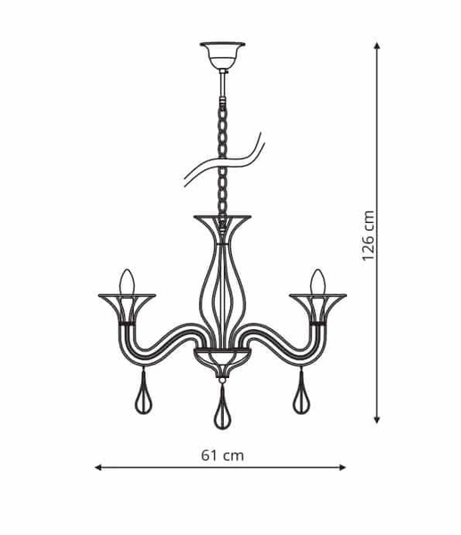 Druciany żyrandol Tarragona LP-6756/6P na łańcuchu czarny