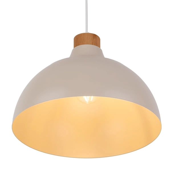 Kopułowa lampa wisząca Cap 5664 TK Lighting do salonu drewniana beżowa