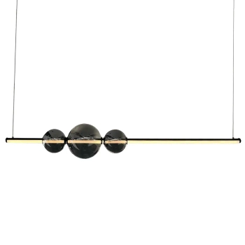 Podłużny żyrandol KUGEL ML0982 LED 30W 4000K do salonu kula czarny