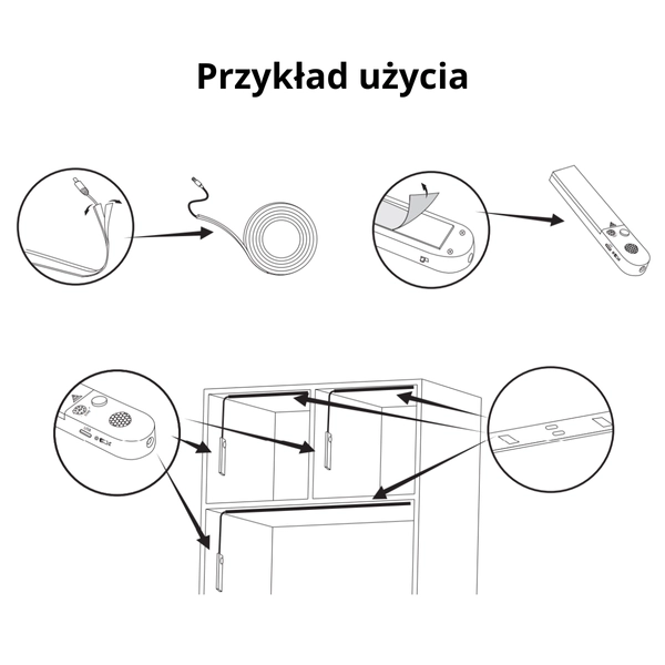 Taśma LED z czujnikiem PIR + port USB 317957 3m 4000K biała
