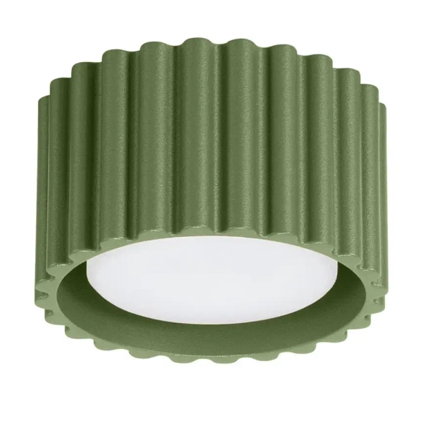 Plafon okrągły ryfel AURA SL.1797 na korytarz oliwkowy