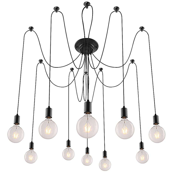 LAMPA wisząca CASPAR 2224 Rabalux industrialna OPRAWA dekoracyjny ZWIS pająk kable czarne